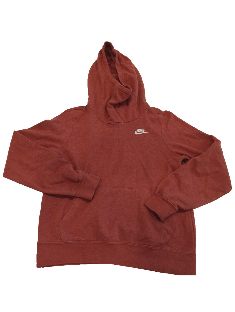 Nike Hoodie Womens XS Red Fleece Funnel Neck Pullover Kangaroo Pocket Extra Smal